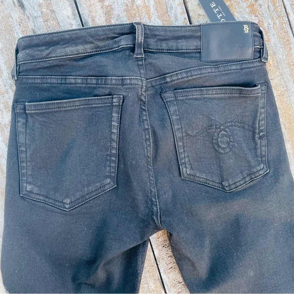 R13 OTTE Skinny Italian Straight Black Country Crop Jeans - Picture 5 of 16